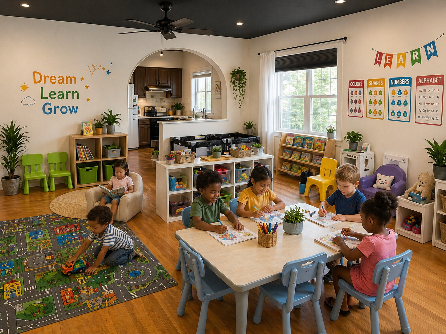 Children learning and playing at The Future Stars Daycare